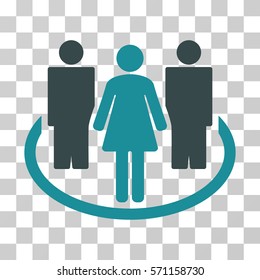 Society icon. Vector illustration style is flat iconic bicolor symbol, soft blue colors, transparent background. Designed for web and software interfaces.