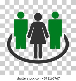 Society icon. Vector illustration style is flat iconic bicolor symbol, green and gray colors, transparent background. Designed for web and software interfaces.