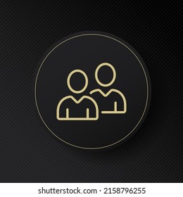 Society Line Icon. Two People On A Black Background. Teamwork, Team Building, Delegation, Company, Friendship, Relationships. Community Concept. Vector Line Icon For Business And Advertising