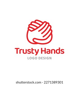 society logo vector of lend a hand people charity helping hands symbol