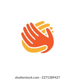 society logo vector of people helping hands lend a hand charity symbol