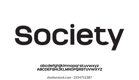 Society, Modern Tech  Futuristic and sans serif Font. Regular Italic Uppercase Lowercase Typography urban style alphabet fonts for fashion, sport, technology, digital, movie, vector illustration
