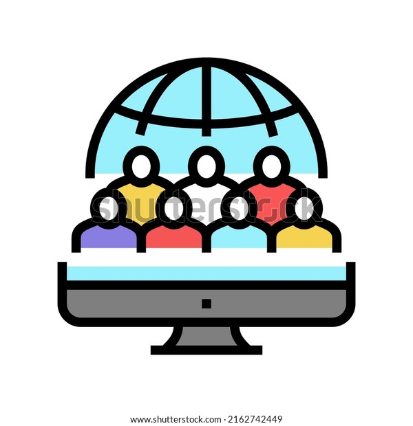 society reaction color icon vector. society\
reaction sign. isolated symbol\
illustration