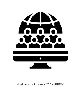 society reaction glyph icon vector. society reaction sign. isolated contour symbol black illustration