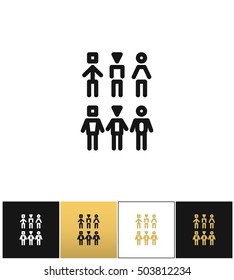 Society team community vector icon. Society team community program on black, white and gold background