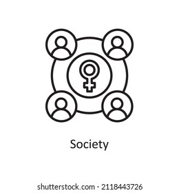 Society vector Outline Icon Design illustration. Home Improvements Symbol on White background EPS 10 File