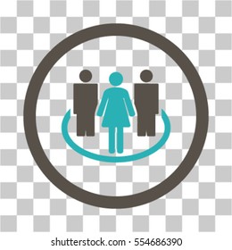Society vector pictograph. Illustration style is flat iconic bicolor grey and cyan symbol on a transparent background.