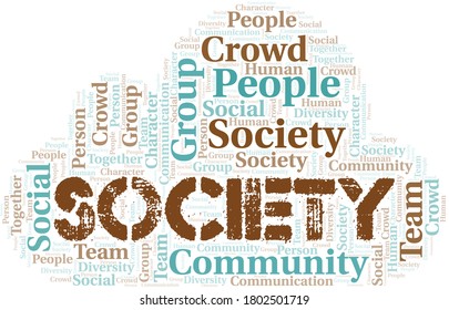 Society word cloud create with text only.
