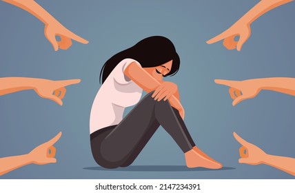 
Society Wrongly Blaming the Victim Concept Vector Illustration. Misogyny in public space and prejudice against women by judging and criticizing 
