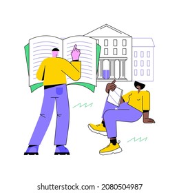 Sociocultural facilities abstract concept vector illustration. Cultural infrastructure, social facilities, public building, high school, public library, kids playground, hospital abstract metaphor.