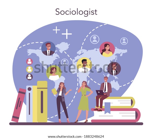 Sociologist Concept Scientist Study Society Pattern Stock Vector ...