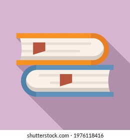 Sociology books stacks icon. Flat illustration of sociology books stacks vector icon for web design