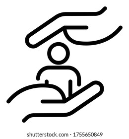 Sociology care icon. Outline sociology care vector icon for web design isolated on white background