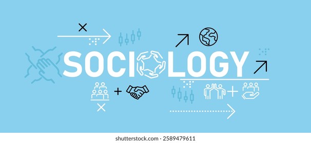 Sociology conceptual community interaction social social anthropology cultural studies theory community studies psychology psychological development personal personality society icon design concept