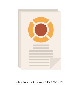 Sociology data paper icon. Flat illustration of sociology data paper vector icon isolated on white background