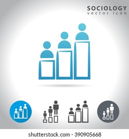 Sociology icon set, collection of human figure charts, vector illustration
