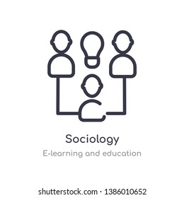 sociology outline icon. isolated line vector illustration from e-learning and education collection. editable thin stroke sociology icon on white background