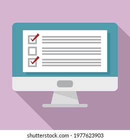 Sociology pc monitor icon. Flat illustration of sociology pc monitor vector icon for web design