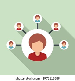 Sociology person scheme icon. Flat illustration of sociology person scheme vector icon for web design