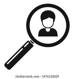 Sociology person search icon. Simple illustration of sociology person search vector icon for web design isolated on white background