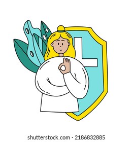 Sozionik mbti. Vorgestellt und Gefühl der Persönlichkeit. Junge Frau, flache Vektorgrafik auf weißem Hintergrund