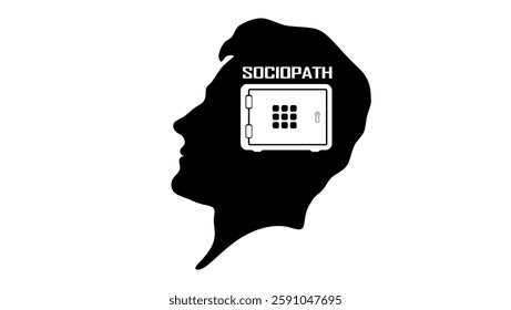 Sociopath  , black isolated silhouette