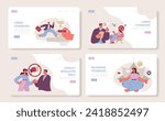 Socio-psychological support concept. Visual guide for career counseling, conflict resolution, and relaxation techniques.