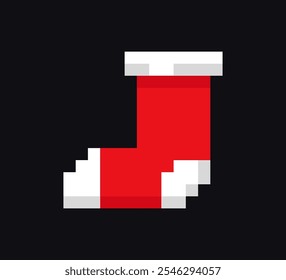 Sock 8-bit icon, Sock pixel art item.