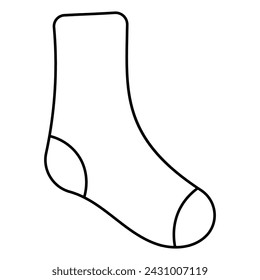 sock black white line doodle icon element vector illustration