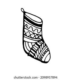 Sock. Christmas decor. Vector clipart