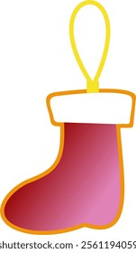 The sock of Christmas hanging  vector 10