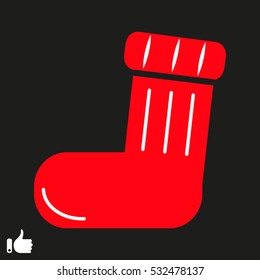 Sock, Christmas, icon, vector illustration EPS 10