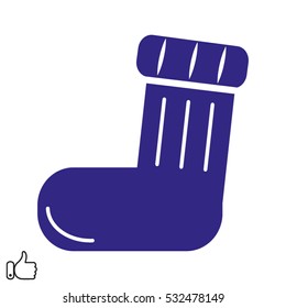 Sock, Christmas, icon, vector illustration EPS 10