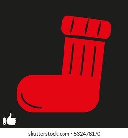 Sock, Christmas, icon, vector illustration EPS 10