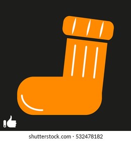Sock, Christmas, icon, vector illustration EPS 10