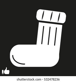 Sock, Christmas, icon, vector illustration EPS 10