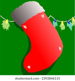 sock and christmas red green white flashing flashing on the wall