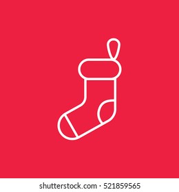 sock christmas xmas stocking boot line icon