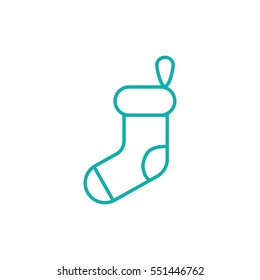 sock christmas xmas stocking boot line icon