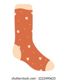 sock with colored hearts over white