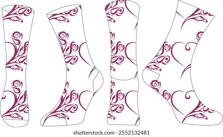 sock design template vector mock up royalty free design