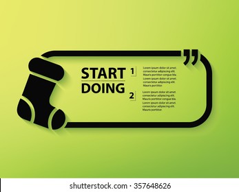 Sock Design and text box,vector