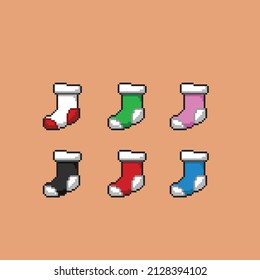 sock with different color in pixel style