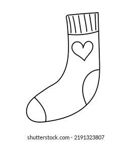 sock doodle sketch on white background isolated, vector