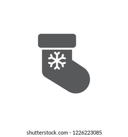 Sock filled flat icon. Sign for web and mobile design.
Vector illustration. Christmas, winter, holiday symbol.