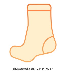 Sock flat icon. Textile clothing orange icons in trendy flat style. Hosiery gradient style design, designed for web and app. Eps 10