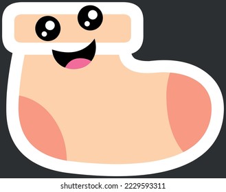 sock. flat style vector illustration. Character in the form of a sock. clipart. sticker of a sock with a mouth and eyes.