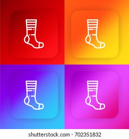 Sock four color gradient app icon set