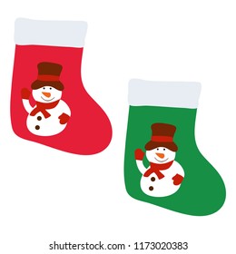 sock for gifts with a snowman