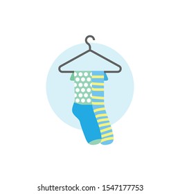 Sock Hanging icon logo template vector Illustration